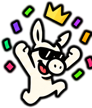 Donkey comemorando com coroa